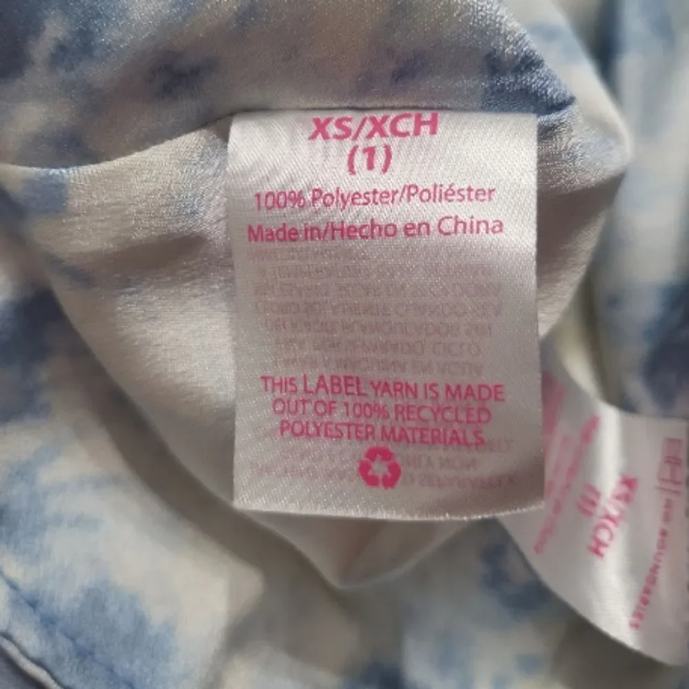 NO BOUNDARIES Blue/White Super High Rise‎ Tie-dyed Silky NWOT Skirt Size XS (1)